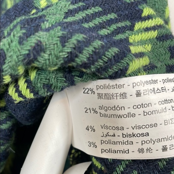 Zara Houndstooth Plaid Sweatshirt Hoodie Jacket Green and Black Men's S Street - Picture 8 of 9